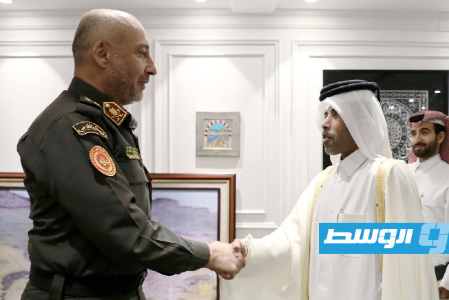 لقاء الحداد وسفير قطر، 7 أبريل 2025. (رئاسة أركان قوات حكومة الوحدة)