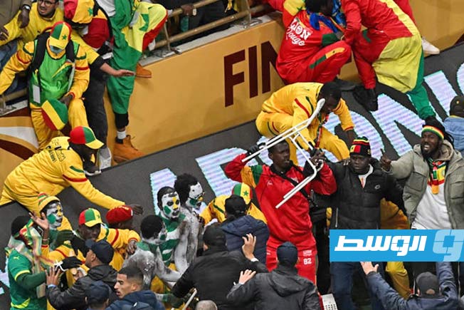 شغب جماهير السنغال خلال نهائي كأس امم أفريقيا الأحد 18 يناير 2025 (إكس)