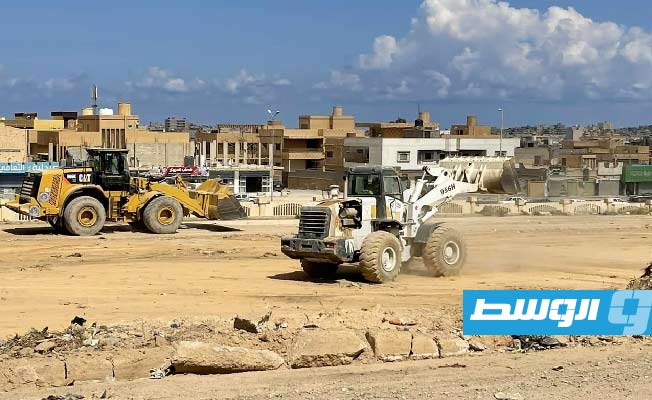 أعمال صيانة بمعهد النفط ليكون المبنى الإداري فيه مقرًا لبلدية طبرق، 14 أكتوبر 2023 (المجلس التسييري طبرق)