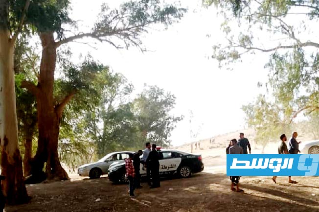 جهود البحث عن جثمان طفلة غرقت في بحيرة سد وادي مجنين، 27 أبريل 2026. (السلامة الوطنية)