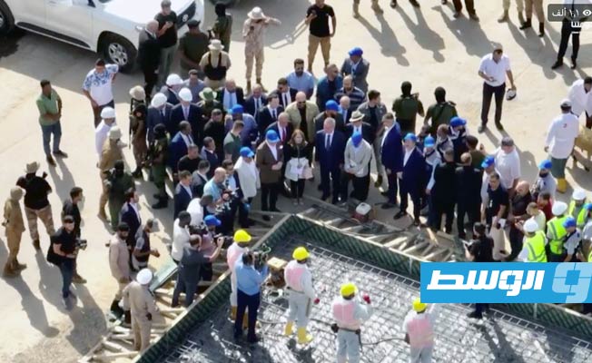 موقع إنشاء محطة كهرباء جنوب طرابلس الغازية. (بث مباشر)