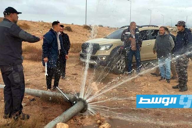 إزالة تعدي على مسار النهر الصناعي في المشاشية والرياينة، 9 ديسمبر 2025. (إدارة العمليات الأمنية)