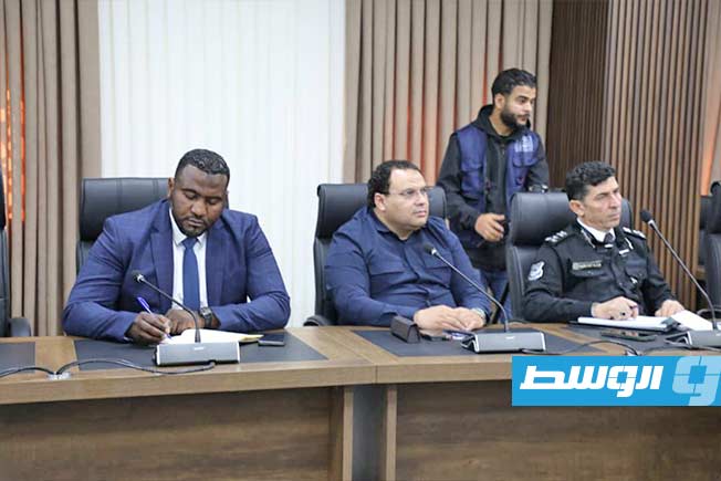 الاجتماع الطارئ للجنة متابعة ملف الهجرة غير الشرعية، طرابلس، 15 مارس 2025 (وزارة العدل في حكومة الدبيبة)