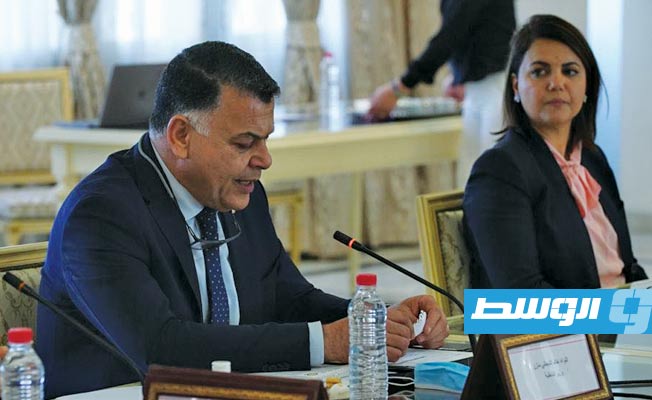 من اجتماع وزراء داخلية وخارجية ليبيا وتونس, 26 أغسطس 2021. (وزارة الداخلية الليبية)