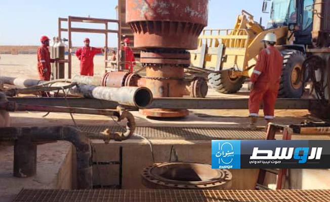 من أعمال استكشاف شركة «إيني» في حوض غدامس، 26 أكتوبر 2024 (المؤسسة الوطنية للنفط)