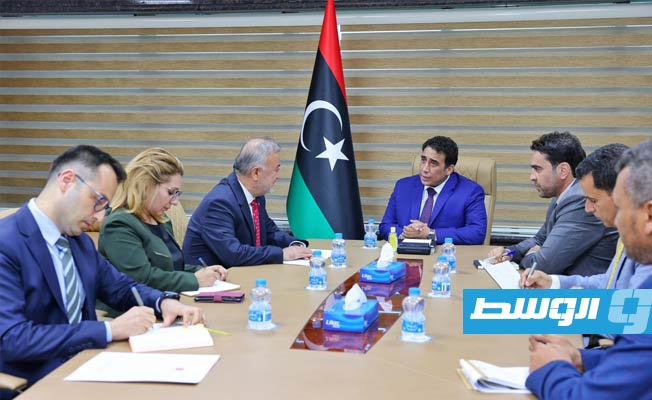 لقاء المنفي والسفير التركي لدى ليبيا، الثلاثاء 14 يونيو 2022. (المجلس الرئاسي)