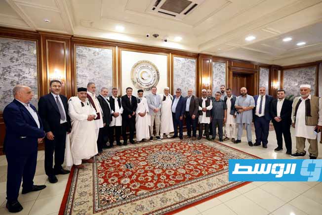 لقاء الدبيبة مع وفد الزنتان بديوان مجلس رئاسة الوزراء في طرابلس، الإثنين 22 سبتمبر 2025. (حكومتنا)