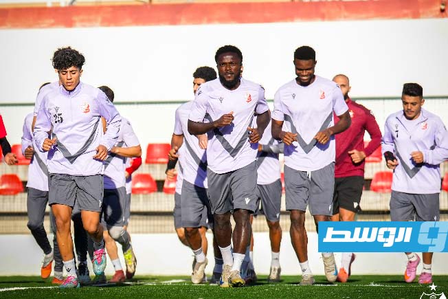 تدريب فريق الأهلي بنغازي (صفحة نادي الأهلي بنغازي على فيسبوك)