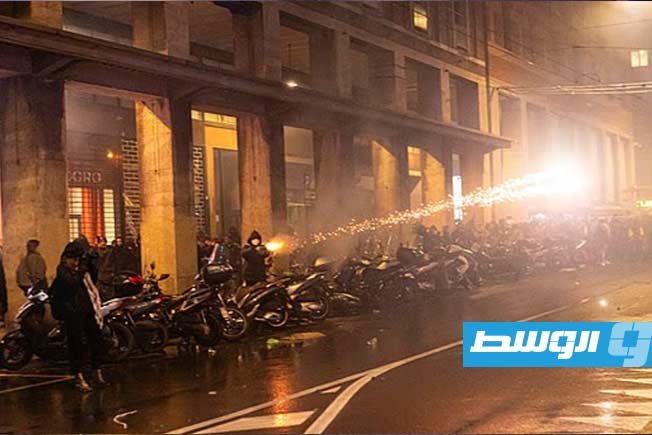مدينة بولونيا الإيطالية تشهد احتجاجات واسعة قبل انطلاق مباراة فريق «فيرتوس بولونيا» أمام نظيره «مكابي تل أبيب» الإسرائيلي، الجمعة 21 نوفمبر 2025. (ديلي ميل)