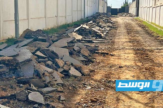 أعمال البنية التحتية في منطقة ببلدية عين زارة، 19 فبراير 2026. (جهاز تنفيذ مشروعات الإسكان)