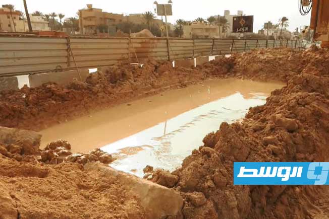 جانب من تنفيذ مشروع الطريق الدائري الثالث، بالقرب من طريق الشط بطرابلس، 8 نوفمبر 2025 (جهاز تنفيذ مشروعات الإسكان والمرافق)