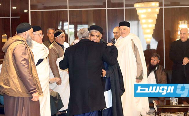 وفد من قبيلة المقارحة خلال زيارة عبدالله السنوسي، الأربعاء 25 ديسمبر 2024 (المجلس الاجتماعي سوق الجمعة والنواحي الأربعة)
