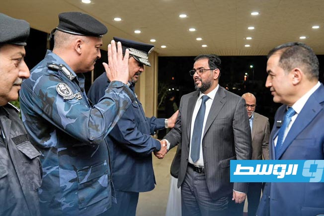 اجتماع حماد مع الوزراء ومسؤولي الأجهزة الأمنية المعنية بالهجرة، الجمعة 14 مارس 2025. (الحكومة المكلفة من مجلس النواب)