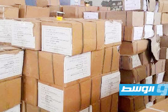 شحنة من الكتاب المدرسي مخصصة لإحدى البلديات، 3 أكتوبر 2025. (التعليم)