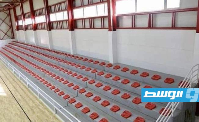 مقاعد الجماهير بصالة الألعاب الرياضة الخاصة بنادي الاتحاد الليبي. (أرشيفية: صفحة كرة السلة الليبية بفيسبوك)