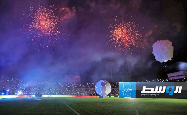 جانب من حفل إعادة افتتاح ملعب طرابلس الدولي، 8 مارس 2024. (تصوير - محمود دردور، بوابة الوسط)