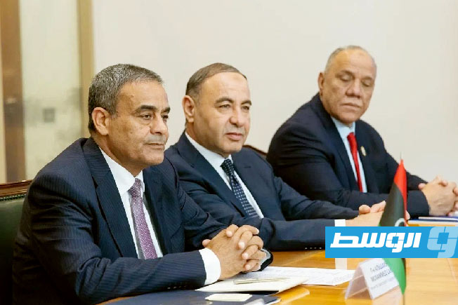 جانب من لقاء الشهوبي مع وزير الطاقة الروسي في موسكو، 21 أبريل 2026 (السفارة الروسية لدى ليبيا)