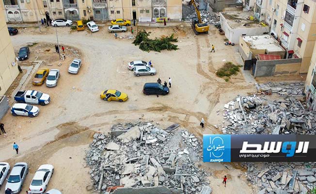 إزالة البناء المخالف والعشوائي في حي الأندلس، 13 سبتمبر 2024. (شركة الخدمات العامة طرابلس)