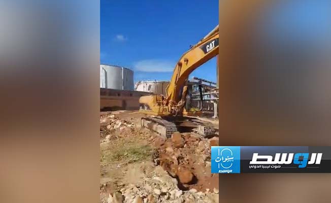 من عمليات الحفر بمشروع محطة الحقن في مدينة درنة، 23 أكتوبر 2024. (الشركة العامة للكهرباء)
