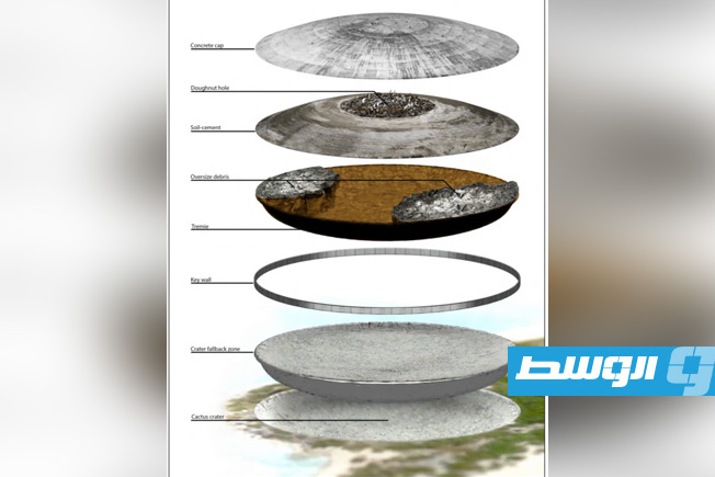 رسم تخطيطي عام يوضح تصميم وبنية احتواء فوهة كاكتوس. (ساينس ألرت - وزارة الطاقة الأميركية)