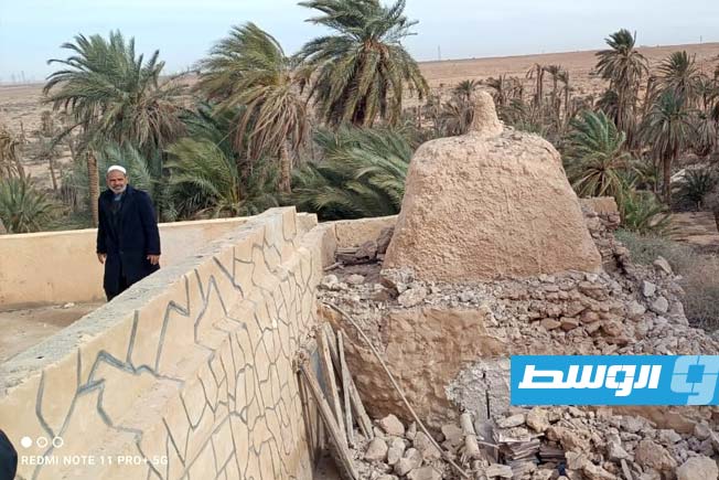 آثار تفجير ضريح بمقبرة في محلة شكشوك، الإثنين 6 يناير 2024 (المجلس البلدي جادو)