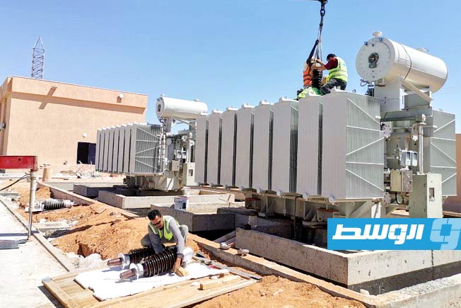 من التركيبات بمحطة تحويل يفرن، 8 أغسطس 2025. (شركة الكهرباء)