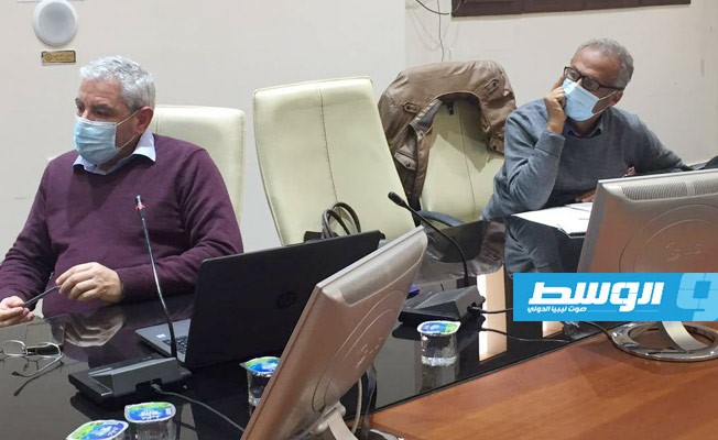 اجتماع اللجنة العلمية الاستشارية لمكافحة جائحة فيروس كورونا مع لجنة الوبائيات, 8 فبراير 2021. (صفحة اللجنة العلمية على فيسبوك)