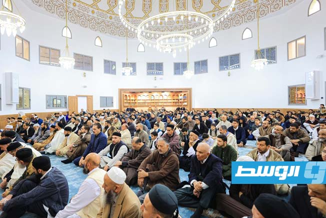 افتتاح مسجد القلم في مدينة مصراتة، 7 مارس 2025. (المكتب الإعلامي لرئيس حكومة الوحدة)